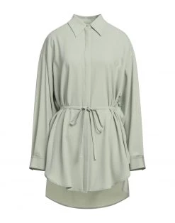 EMMA & GAIA Solid Color Shirts & Blouses For Women Light Green