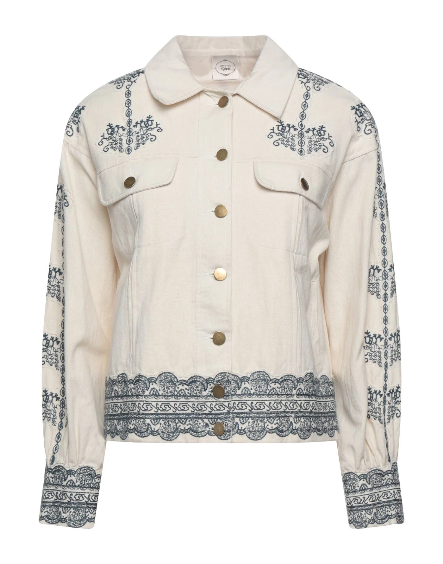 EMMA & GAIA Patterned Shirts & Blouses For Women Beige