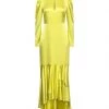 EMMA & GAIA Midi Dress For Women Acid Green