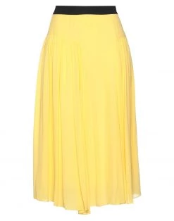 EMMA & GAIA Midi Skirt For Women Yellow