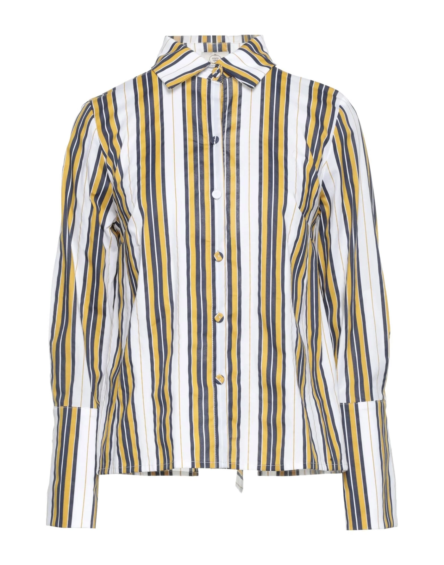 EMMA & GAIA Striped Shirt For Women Ocher