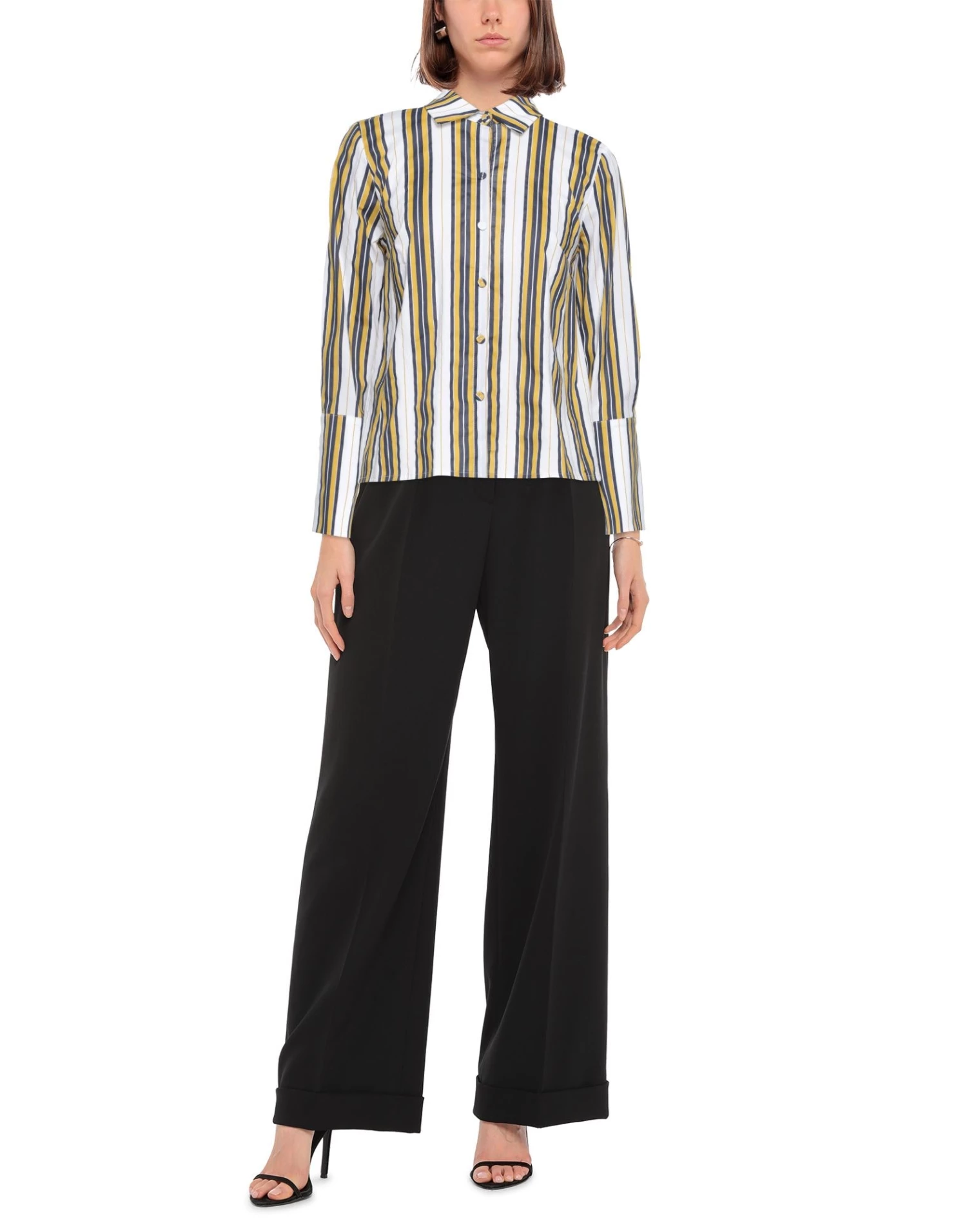 EMMA & GAIA Striped Shirt For Women Ocher - Image 2