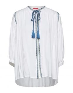 EMMA & GAIA Patterned Shirts & Blouses For Women White