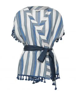 EMMA & GAIA Striped Shirt For Women White