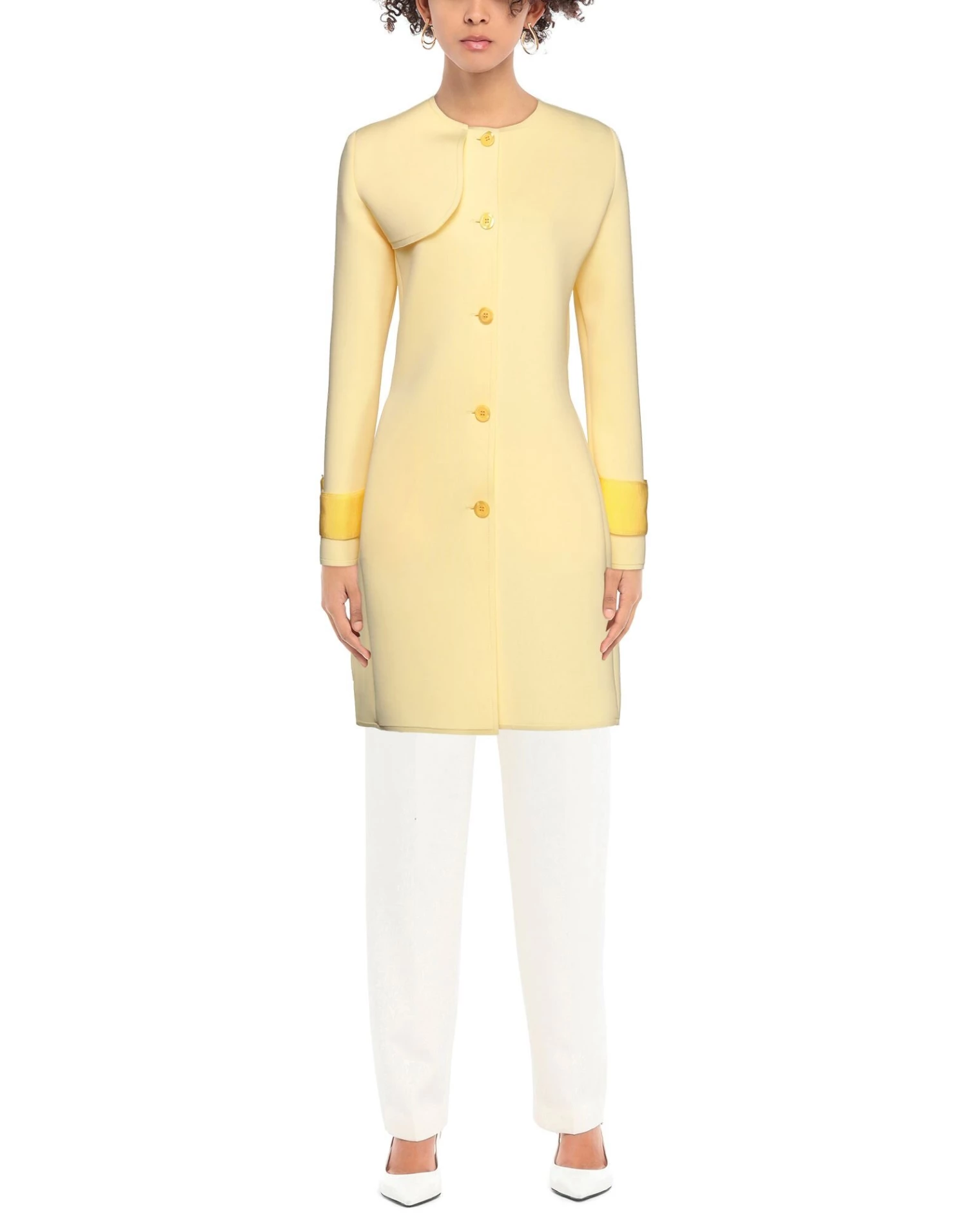 EMMA & GAIA Full-length Jacket For Women Light Yellow - Image 2