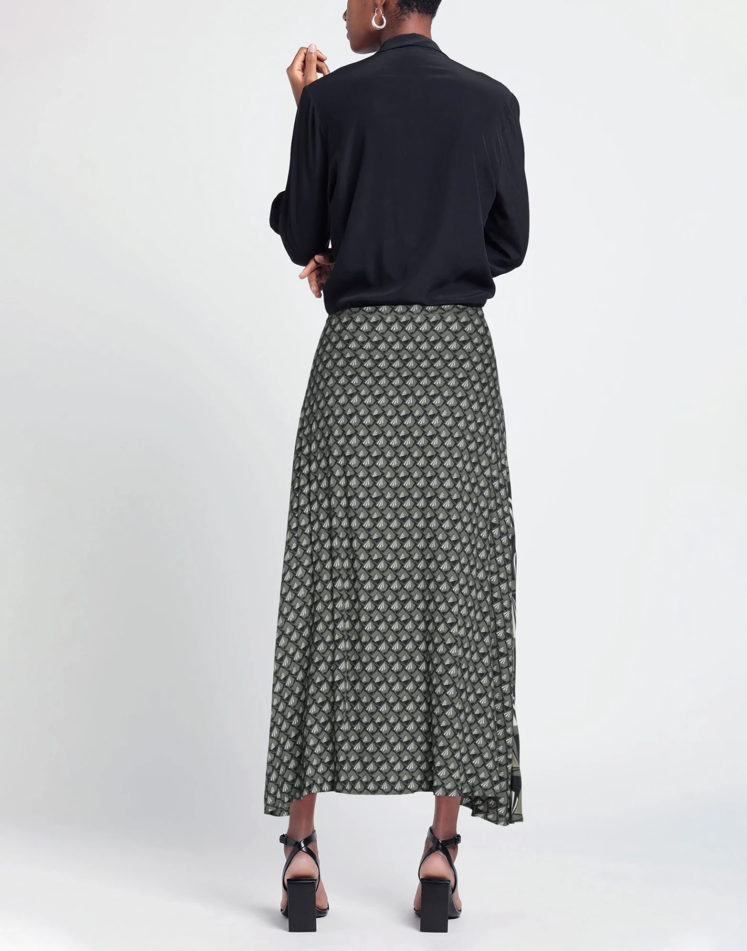 EMMA & GAIA Maxi Skirts For Women Military Green - Image 3