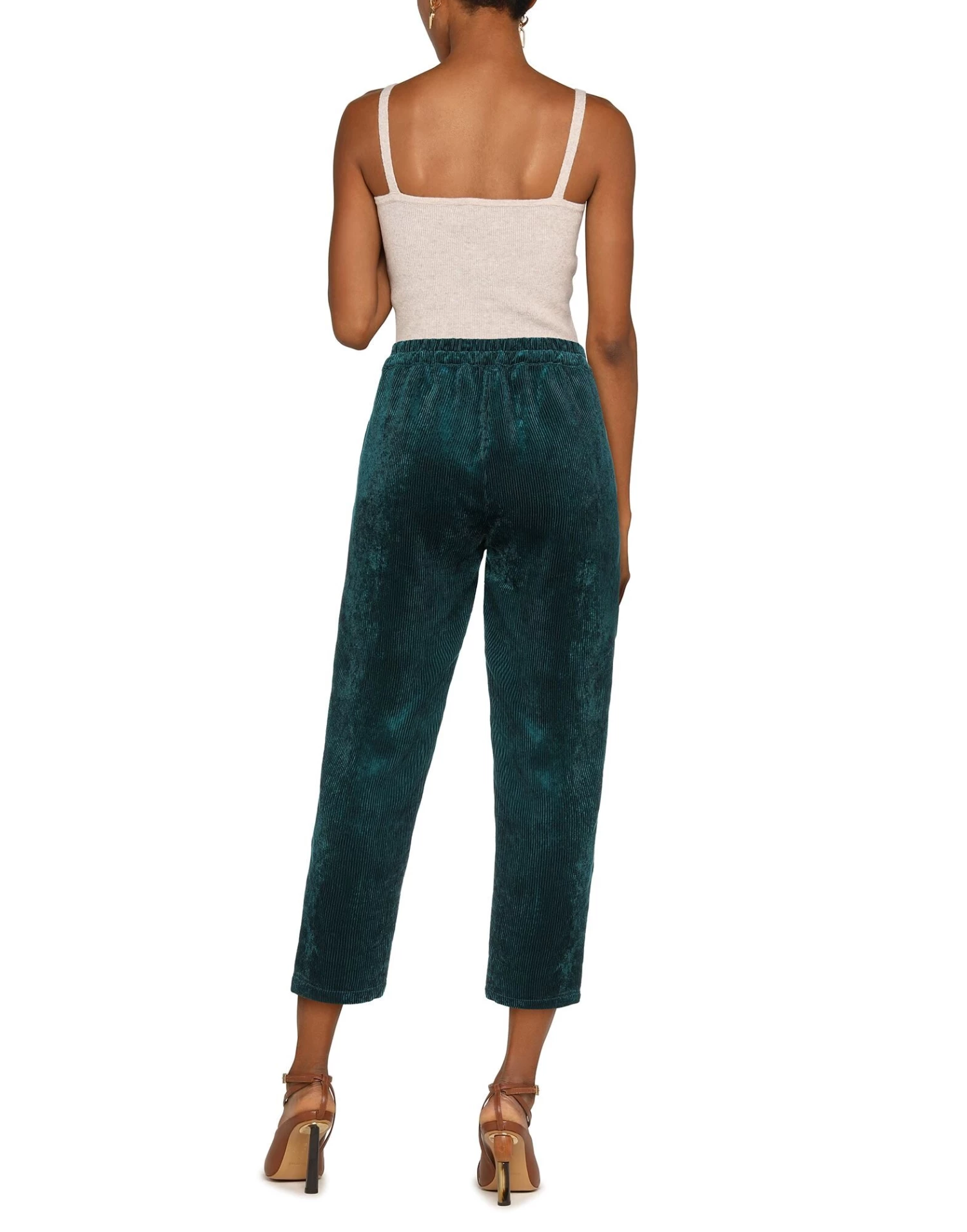 EMMA & GAIA Casual Pants For Women Deep Jade - Image 3