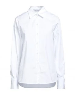 EMMA & GAIA Solid Color Shirts & Blouses For Women White