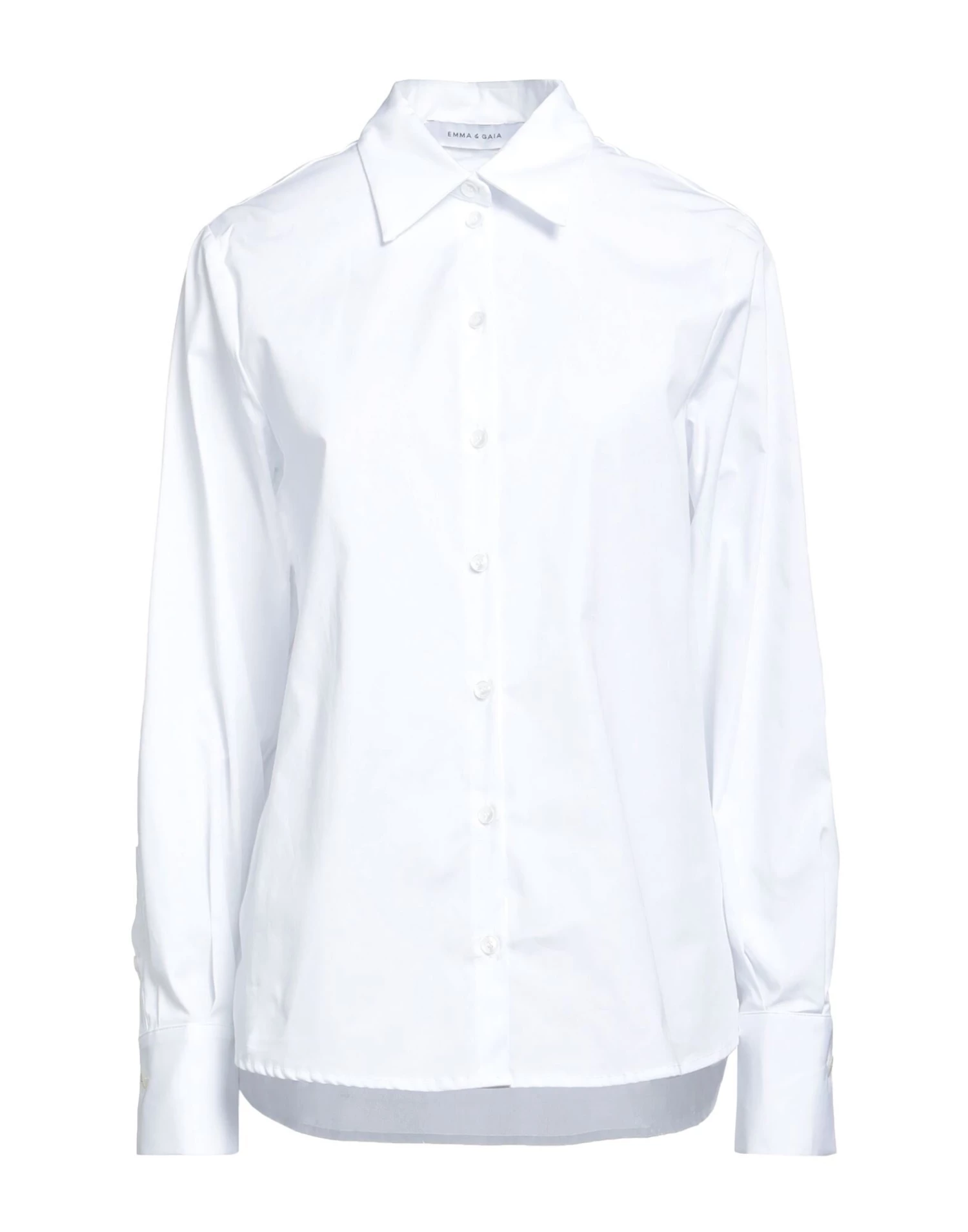 EMMA & GAIA Solid Color Shirts & Blouses For Women White