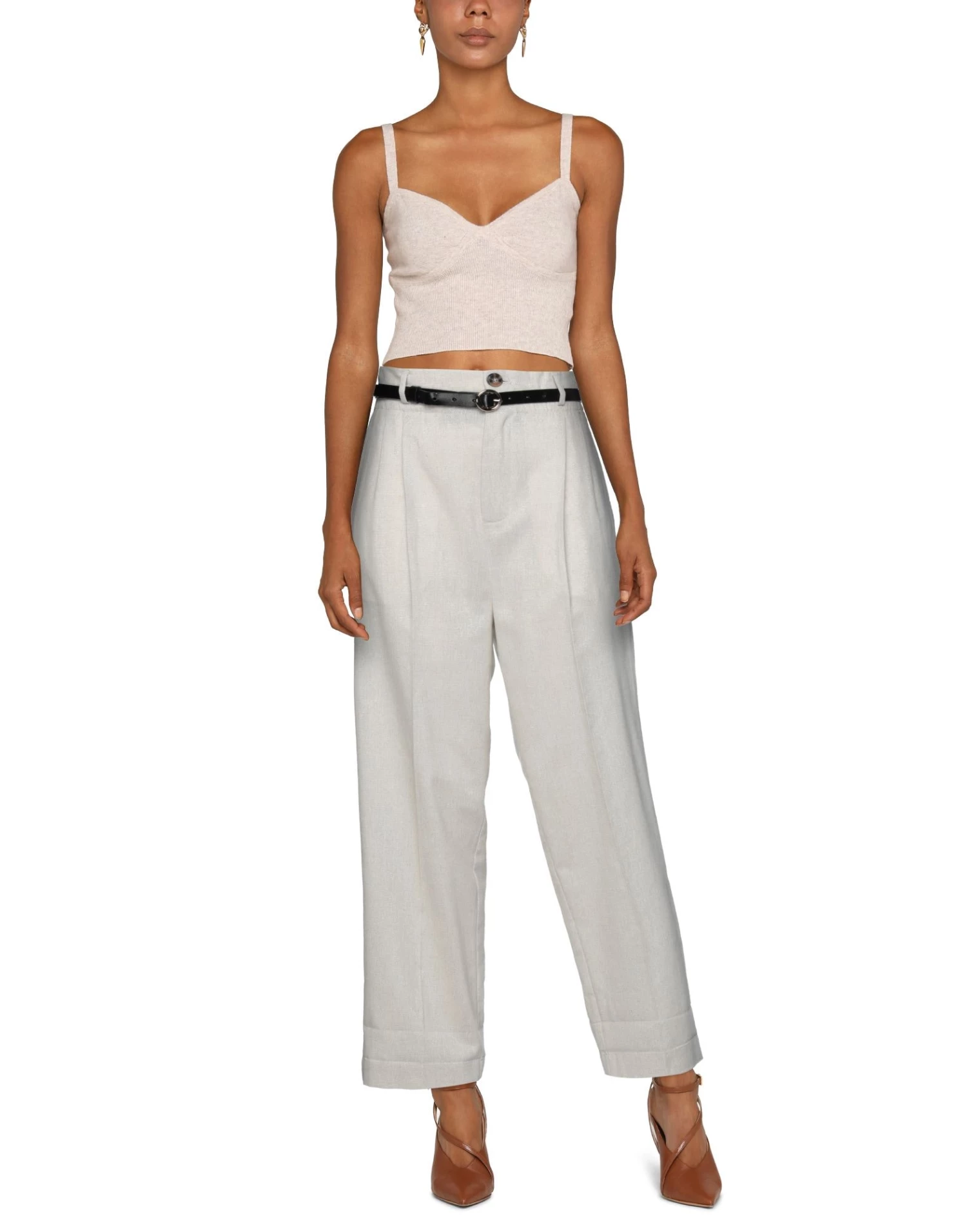 EMMA & GAIA Casual Pants For Women Beige - Image 2