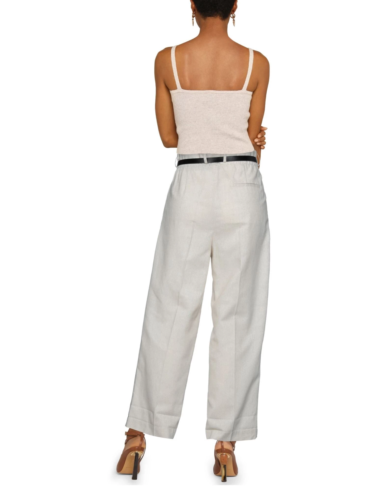 EMMA & GAIA Casual Pants For Women Beige - Image 3