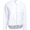 EMMA & GAIA Solid Color Shirts & Blouses For Women White